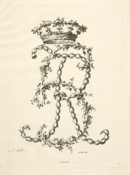 Clément-Pierre Marillier, ‘Letter R’, 1750
