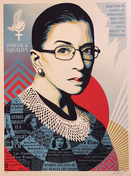 Shepard Fairey, ‘A Champion of Justice Ruth Bader Shepard Fairey Print Signed & Numbered Politics ’, 2021