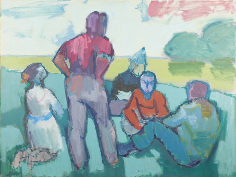 Jacob Kainen, ‘Park Group (Discussion)’, 1966, Painting, Oil on canvas, Childs Gallery