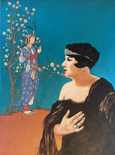 Simin Keramati, ‘Ghamar olmolok Vaziri and safavid painting woman figure’, 2022