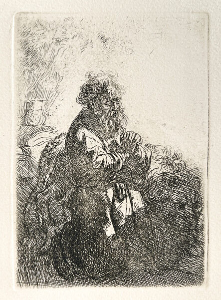 Rembrandt van Rijn, ‘St. Jerome Kneeling in Prayer, Looking Down ’, Etched in 1635, Printed in 1906 (Beaumont, Paris)