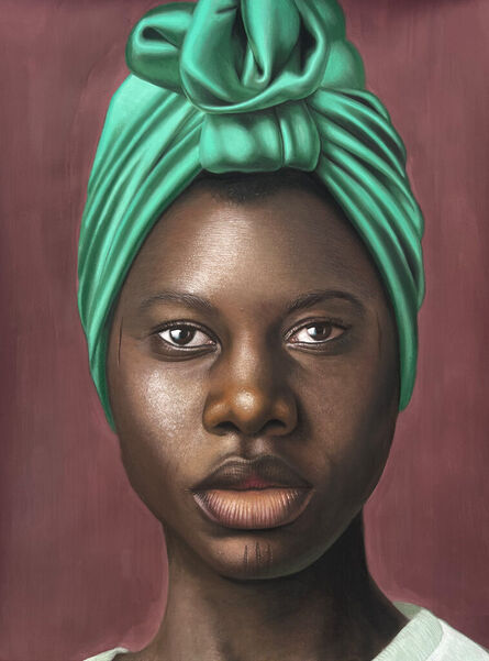 Babajide Olatunji, ‘Girl with green scarve’, 2023