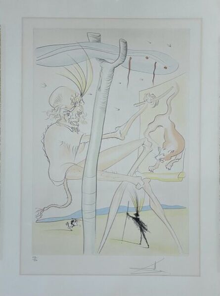 Salvador Dalí, ‘Le Bestiaire de La Fontaine - The monkey and the leopard’, 1974