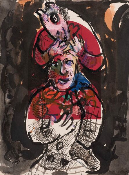 Marc Chagall, ‘Rêve Nocturne de Deux Clowns en Rouge’, 1971