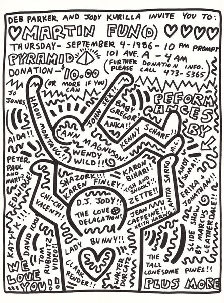 Keith Haring, ‘Keith Haring Andy Warhol benefit poster 1986’, 1986