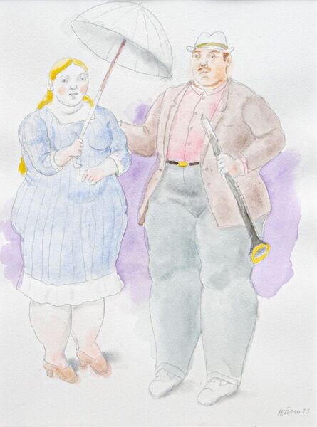 Fernando Botero, ‘Couple with Umbrella’, 2023