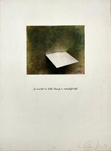 Luis Camnitzer, ‘He mailed his letter through a make shift slot’, 1983