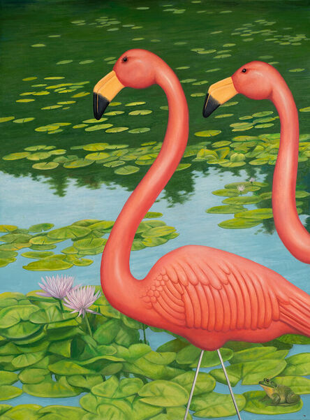 Tom Palmore, ‘Flamingos by the Lily Pond’, 2021