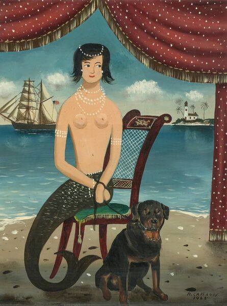 Ralph Eugene Cahoon, Jr., ‘A Mermaid with Her Dog’, 1965