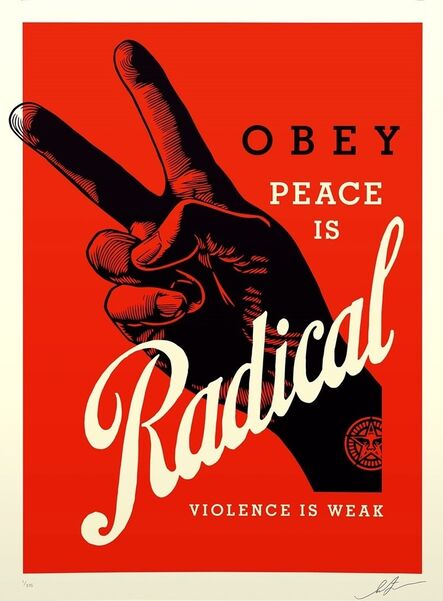Shepard Fairey, ‘Obey Radical Peace (red)’, 2021