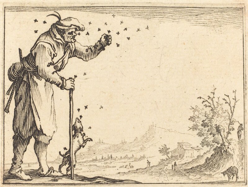 Jacques Callot, ‘Peasant Attacked by Bees’, ca. 1617, Print, Etching, National Gallery of Art, Washington, D.C.