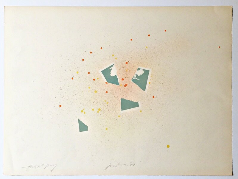 Joe Goode, ‘Floating Cards’, 1969, Print, Lithograph on Arches paper with two deckled edges. Hand Signed. Dated. Annotated. Unframed., Alpha 137 Gallery