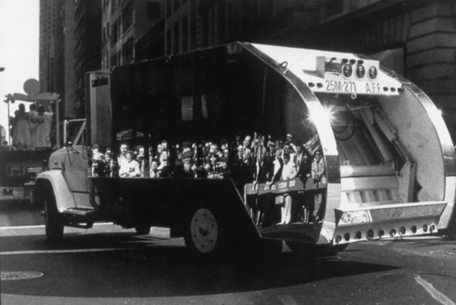 The Social Mirror (mirror covered Sanitation Truck