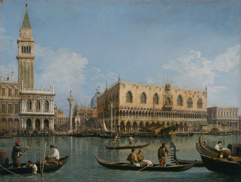 Canaletto, ‘View of St. Mark's from the Punta della Dogana’, 1740-1745, Painting, Oil on canvas, Pinacoteca di Brera
