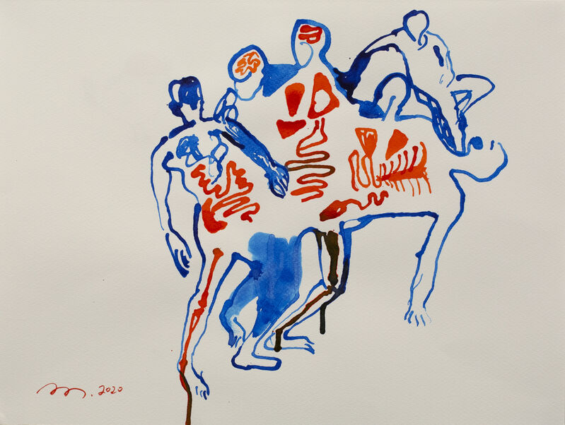 Tang Dixin 唐狄鑫, ‘A Group of People’, 2020                , Painting, Ink on paper, Ota Fine Arts