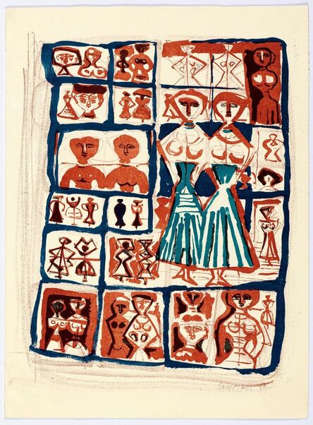 Massimo Campigli, ‘2 sheets: Costumi cretesi Le Gemelle’, 1948-1957
