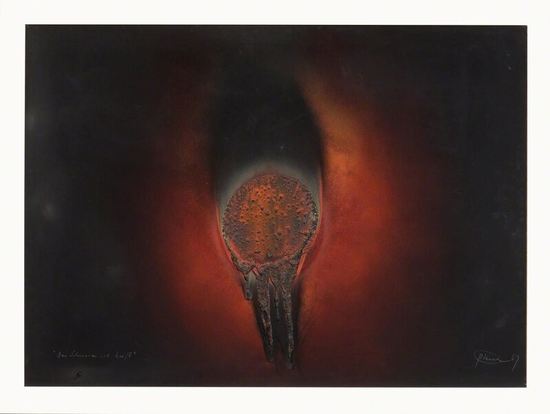 Otto Piene, ‘Das Schwarz ist heiss’, 1967, Mixed Media, Gouache, pigment and fire on cardboard, firmly laid on fibreboard, Koller Auctions