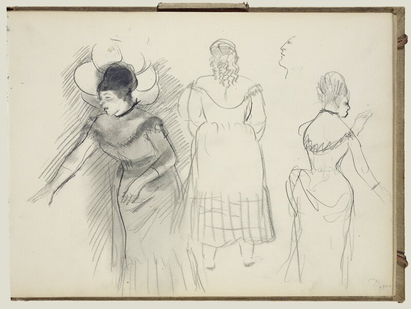 Edgar Degas, ‘Sketches of Caf‚ Singers’, 1877, Graphite, charcoal, J. Paul Getty Museum