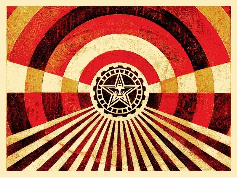 Shepard Fairey, ‘Tunnel Vision (Gold)’, 2018, Print, Screen print, Dope! Gallery