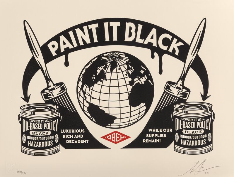 Shepard Fairey, ‘Paint it Black Letterpress’, 2020, Print, Letterpress print in colors on cream cotton paper, Heritage Auctions