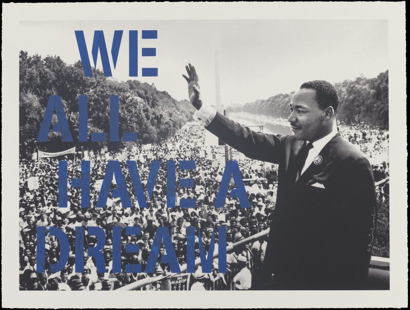 Mr. Brainwash, ‘We All Have A Dream (Blue)’, 2017, Print, Screenprint with hand finishing in colors on wove paper, Heritage Auctions