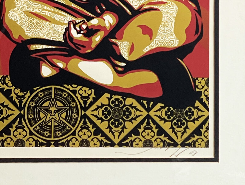 Shepard Fairey, ‘'Vivi La Revolucion' (framed)’, 2008, Print, Screen print on cream, Speckletone fine art paper. Professionally framed in acid-free off-white matting, UV-plexiglass and black hardwood molding., Signari Gallery