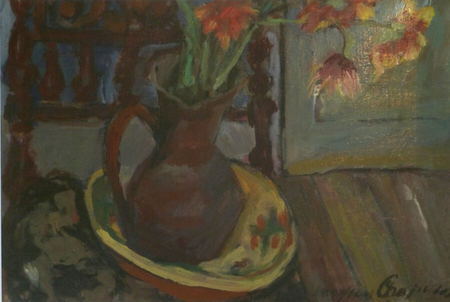 Vase of Flowers / Woman by the Mirror