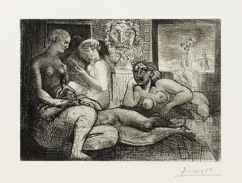 Pablo Picasso, ‘Quatre femmes nues et tête sculptée, from La Suite Vollard’, 1934, Print, Etching, on Montval paper, Christie's
