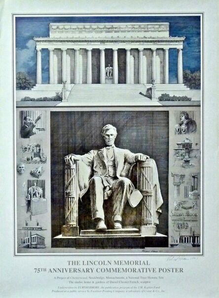 Richard Haas, ‘The Lincoln Memorial, 75th Anniversary Commemorative Poster (Hand Signed)’, 1997