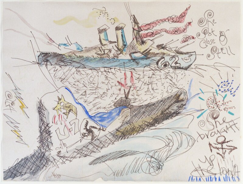 H.C. Westermann, ‘She Brought Up the Bandit’, ca. 1968, Drawing, Collage or other Work on Paper, Graphite, watercolor and ink on wove paper, Samuel Freeman