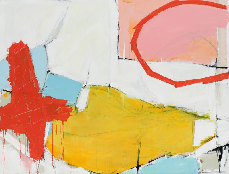 Kelton Osborn, ‘Red Cross with Broken Circle’, 2019, Painting, Mixed media on canvas, Michael Warren Contemporary