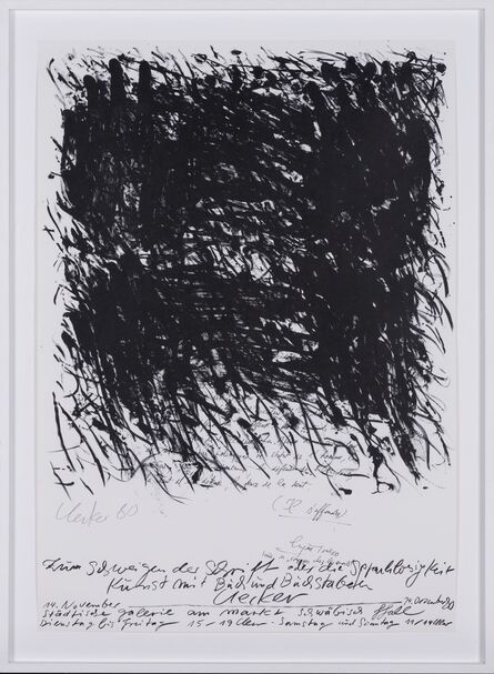 Günther Uecker, ‘Silkscreen for the artist's exhibition’, 1980