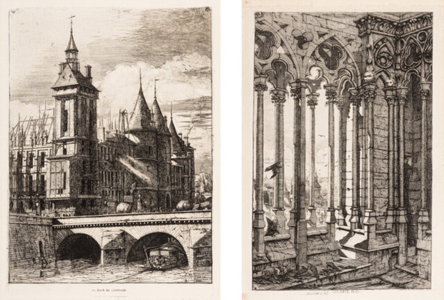 A Pair of Prints (La Tour de L’Horloge; La Galerie de Notre Dame)