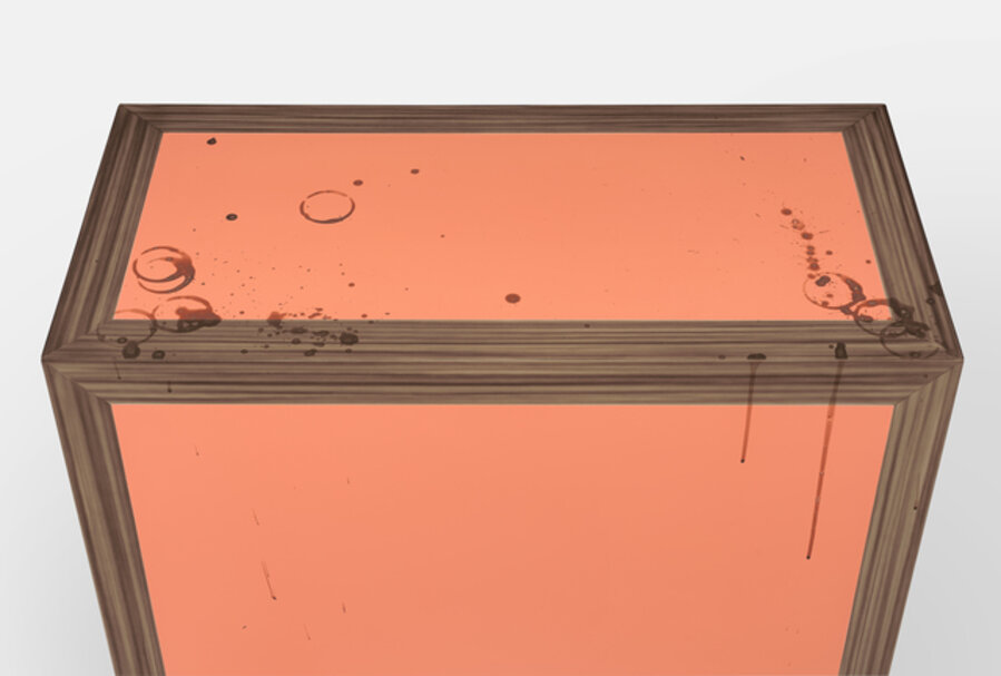 Pedestal (wood/grain/orange)