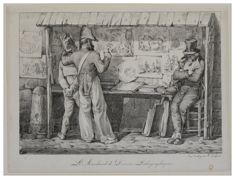 Nicolas-Toussaint Charlet, ‘Le Marchand de Dessins Lithographiques’, 1818-1819, Print, Lithograph on paper, Hill-Stone, Inc.