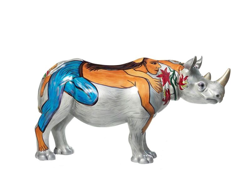 Eileen Cooper, ‘Marjorie’, 2018, Sculpture, Rhino: fibreglass rhino (fire retardant) with internal armature Finish: Acrylic paint, Tusk Benefit Auction