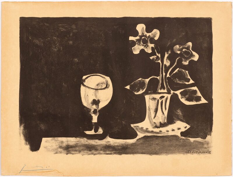 Pablo Picasso, ‘Nature morte aux Verre et Fleurs’, 1947, Print, Lithograph, Koller Auctions