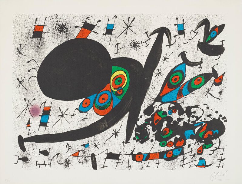 Joan Miró, ‘Untitled, plate 12 from Homenatge a Joan Prats (Tribute to Joan Prats)’, 1971, Print, Lithograph in colours, on Guarro paper, with full margins., Phillips