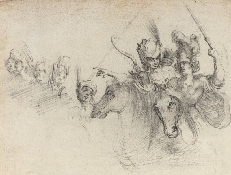 after Jacques Bellange, ‘Figures on Horseback [verso]’, Drawing, Collage or other Work on Paper, Black chalk on laid paper, National Gallery of Art, Washington, D.C.