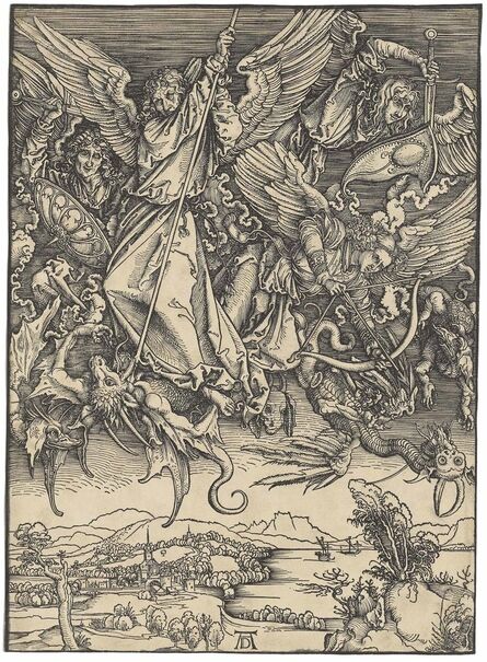 Albrecht Dürer, ‘Saint Michael fighting the Dragon, from: The Apocalypse (B. 72; M., Holl. 174; S.M.S. 122)’, ca. 1498