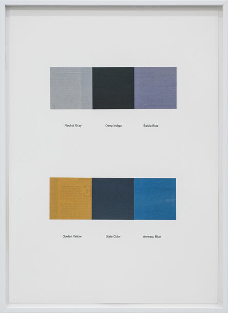 Ignasi Aballí, ‘Translations of a Japanese dictionary of colour combinations (Part II)’, 2018