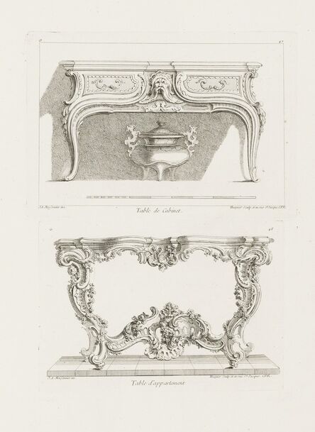 Juste-Aurèle Meissonnier, ‘Table de Cabinet, 6th Plate’, 1748
