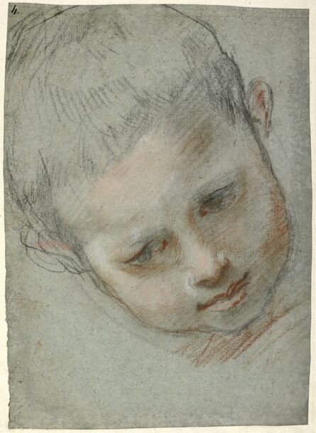 Federico Barocci, ‘Head of a Boy (recto), Figure Studies (verso)’, 1586-1589