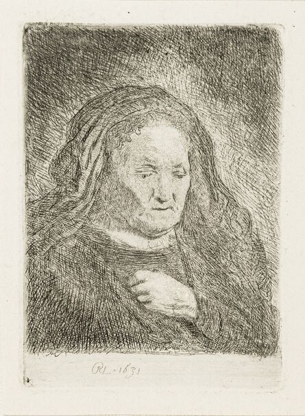 Rembrandt van Rijn, ‘The Artist's Mother with Her Hand on her chest’, 1631
