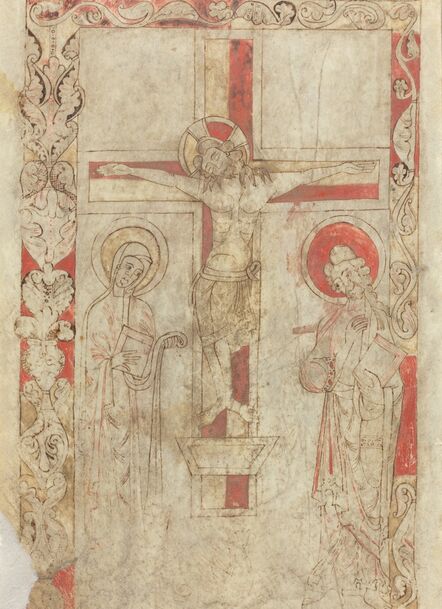‘The Crucifixion [verso]’, early 12th century