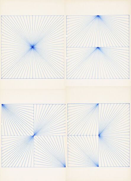 Károly Hopp-Halász, ‘Untitled (Radial Blue Sketch)’, 1968-1969