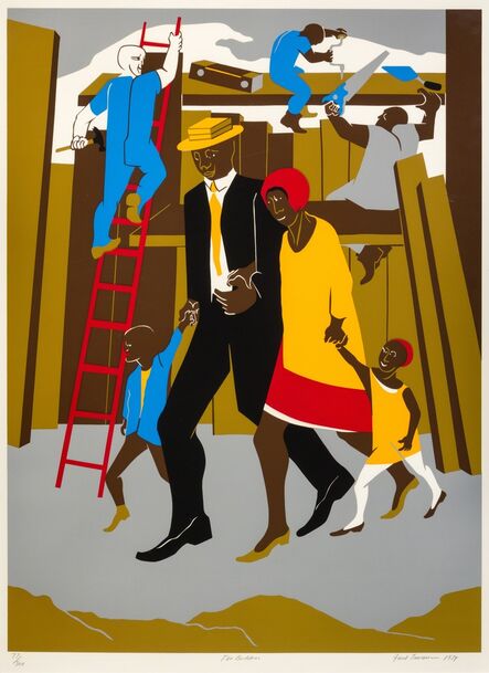 Jacob Lawrence, ‘The Builders (The Family)’, 1974