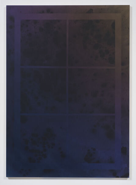 Sayre Gomez, ‘Untitled Painting in Navy, Violet and Olive w/Window Motif’, 2014