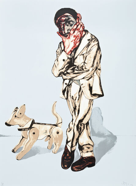 Zeng Fanzhi 曾梵志, ‘Man and Dog (from Mask Series)’, 2006