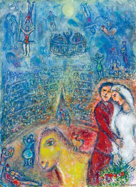 Marc Chagall, ‘Les fiancés au cirque’, 1982